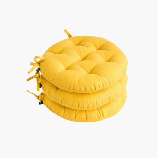 SKANDA FAB Set of 3 Cotton Cushion Chair Pads -  40x40cm