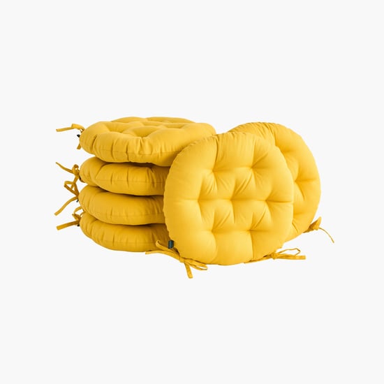 SKANDA FAB Set of 6 Cotton Cushion Chair Pads -  40x40cm