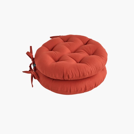 SKANDA FAB Set of 2 Cotton Cushion Chair Pads -  40x40cm