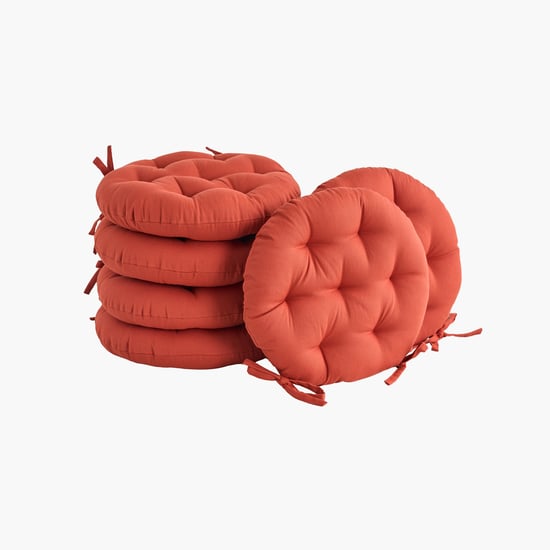 SKANDA FAB Set of 6 Cotton Cushion Chair Pads -  40x40cm