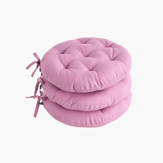 SKANDA FAB Set of 3 Cotton Cushion Chair Pads -  40x40cm