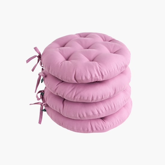 SKANDA FAB Set of 4 Cotton Cushion Chair Pads -  40x40cm