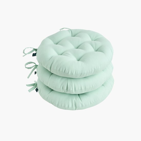 SKANDA FAB Set of 3 Cotton Cushion Chair Pads -  40x40cm