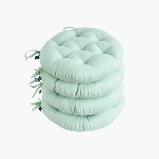 SKANDA FAB Set of 4 Cotton Cushion Chair Pads -  40x40cm