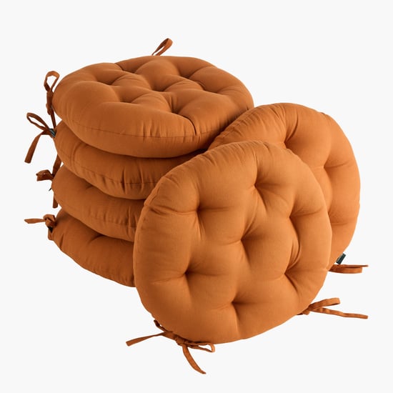 SKANDA FAB Set of 6 Cotton Cushion Chair Pads -  40x40cm