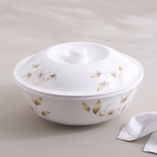 Meadows Theme Melamine Floral Print Serving Bowl with Lid - 1.4L