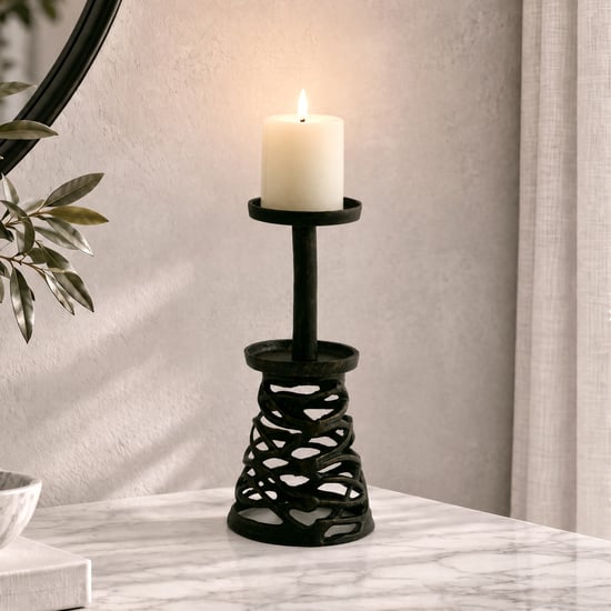 Mineral Arbor Aluminium Pillar Candle Holder - Large