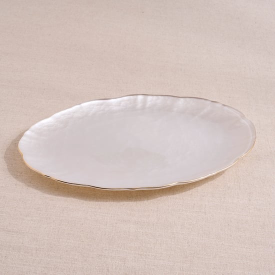 Signature Serve Pearl Set of 2 Glass Platters - 36x24cm