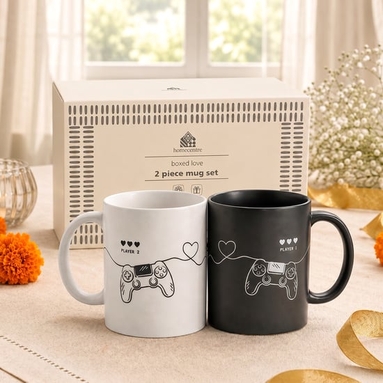 Boxed Love Game Big Set of 2 Porcelain Mugs - 340ml