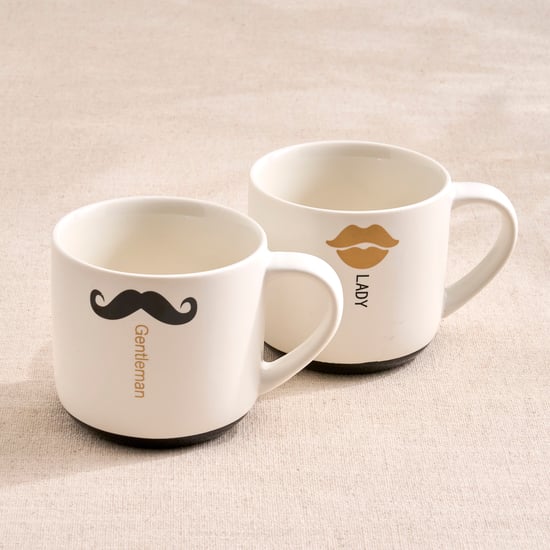 Musing Set of 2 Printed Bone China Mugs - 410ml
