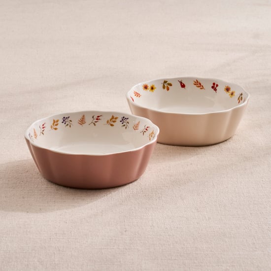 Blooming Autumn Set of 2 Bone China Bowls - 320ml