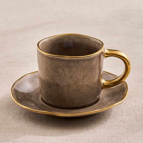 Earthbound Acorn Stoneware Cup and Saucer Set - 200ml