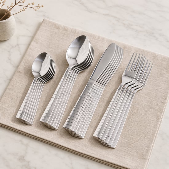 Glister Ashton Ribs 24Pcs Stainless Steel Cutlery Set