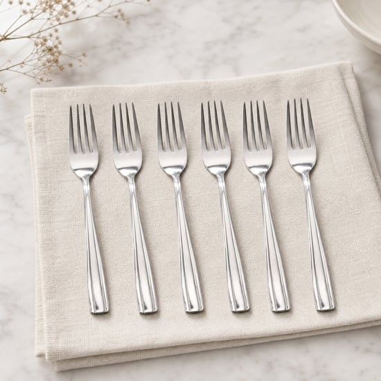 Glister Linear Set of 6 Stainless Steel Forks