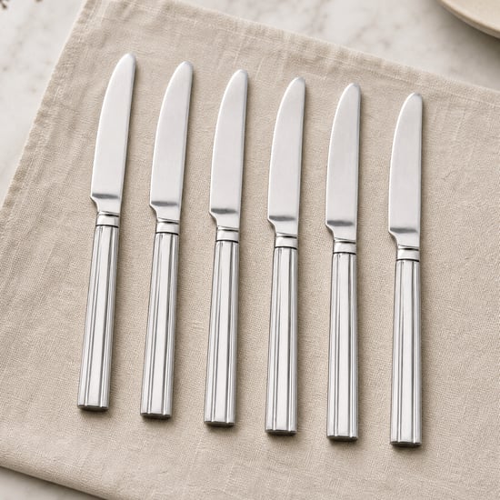 Glister Linear Set of 6 Stainless Steel Dinner Knives