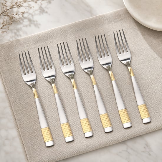 Glister Amara Dots Set of 6 Dinner Forks