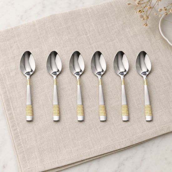 Glister Amara Dots Set of 6 Stainless Steel Baby Spoons