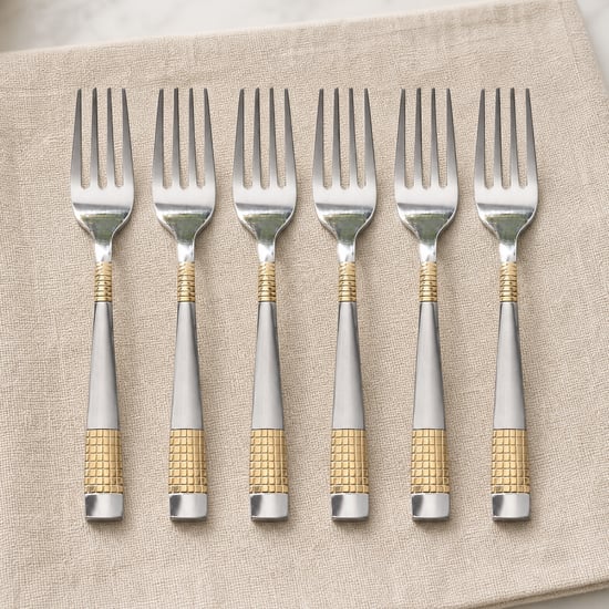 Glister Amara Dots Set of 6 Stainless Steel Baby Forks