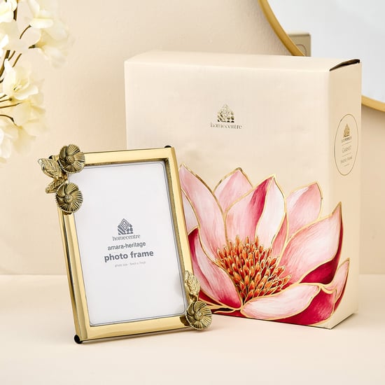 Amara Heritage Glass and Aluminium Flower Photo Frame - 17x3x20cm