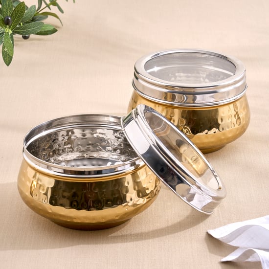 Shale Primo Set of 2 Stainless Steel Storage Containers - 1.3L