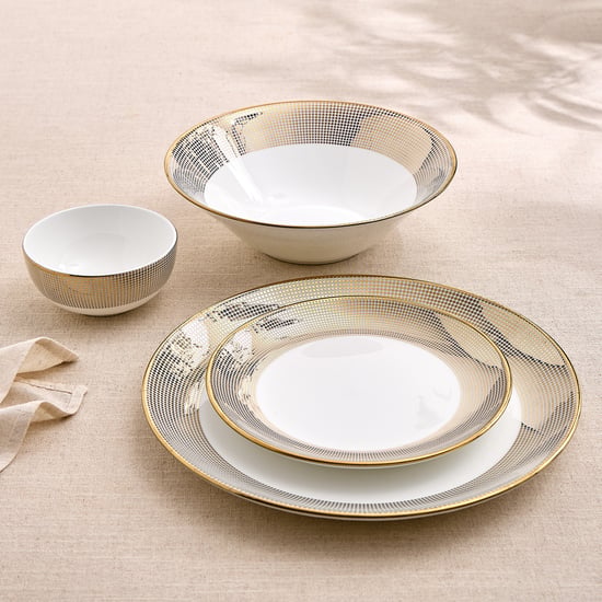 Ebony Dots 18Pcs Bone China Dinner Set