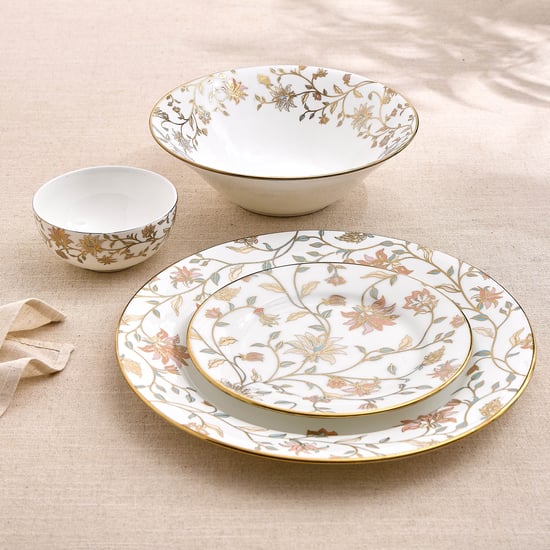 Ebony Floral 18Pcs Bone China Dinner Set