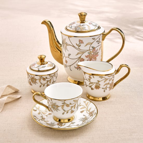 Ebony Georgian 15Pcs Bone China Tea Set
