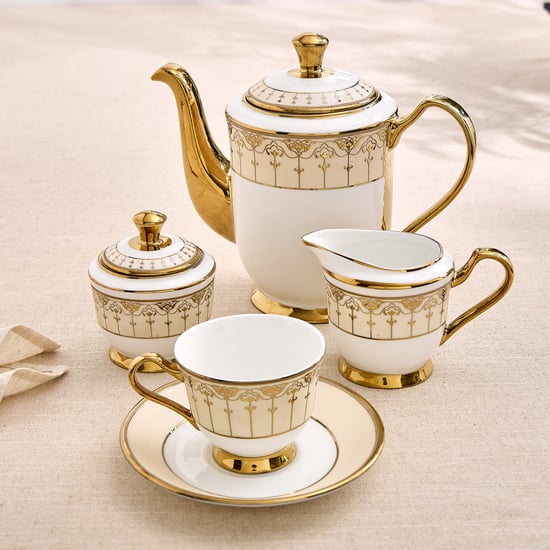 Ebony Georgian 15Pcs Bone China Tea Set