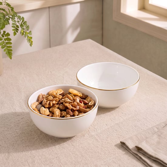 Marshmallow Ext Set of 2 Porcelain Thali Bowls - 150ml