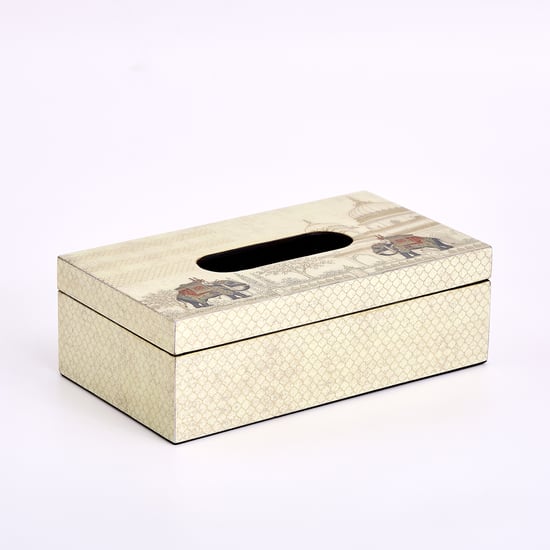 Oravelle Elle Wooden Printed Tissue Box - 24x13x8cm