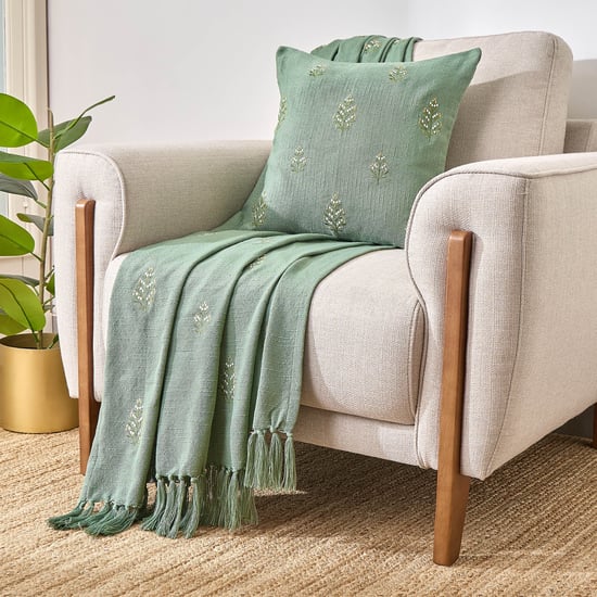 Shagun 2Pcs Embroidered Single Throw and Cushion Cover
