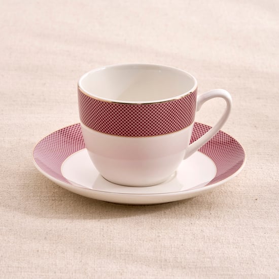 Garnet Amara New Bone China Cup and Saucer - 350ml