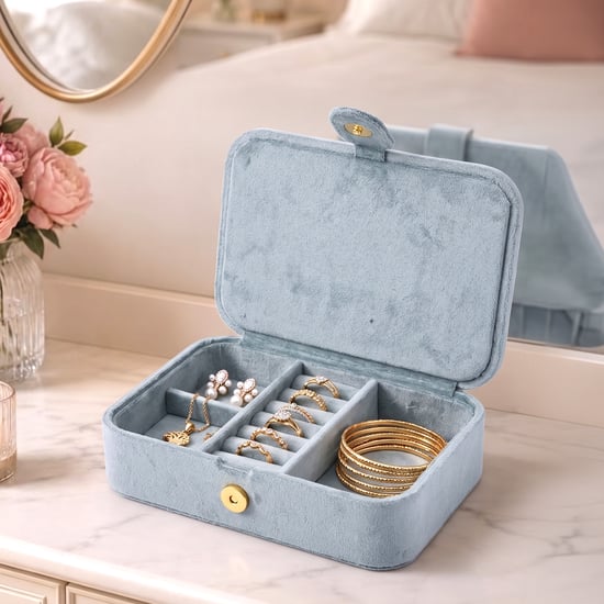 Orion Cosmetic Organizers Bloom Velvet Finish Embroidered Jewellery Box