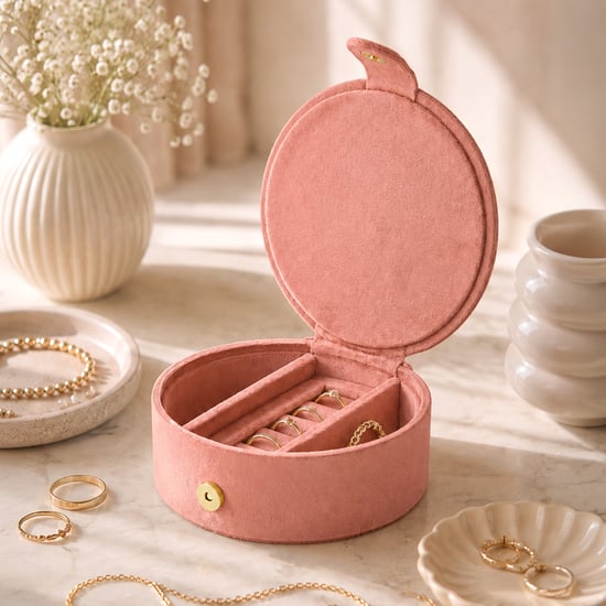 Orion Cosmetic Organizers Bloom Velvet Finish Embroidered Jewellery Box