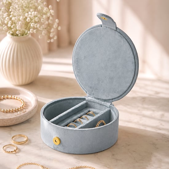 Orion Cosmetic Organizers Bloom Velvet Finish Embroidered Jewellery Box