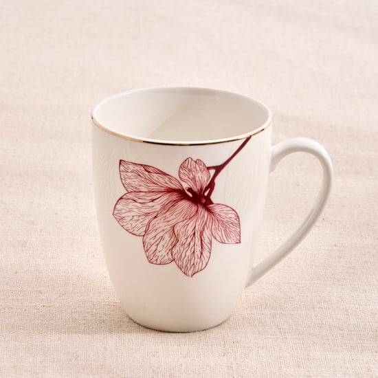 Garnet Altius Decal New Bone China Floral Print Coffee Mug - 350ml