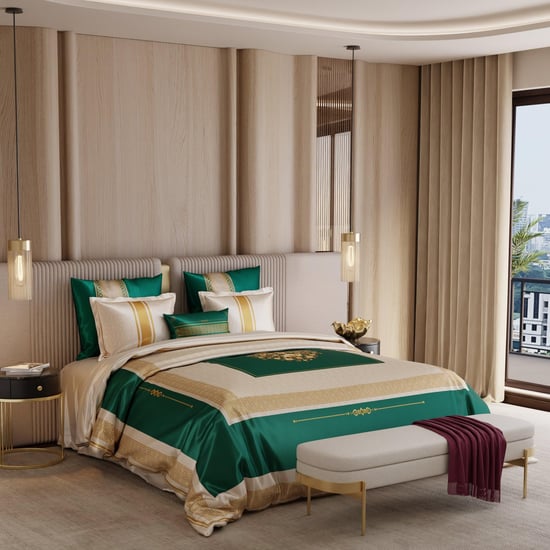 STOA PARIS Coronation Satin 7Pcs Double Bed-In-A-Bag Set