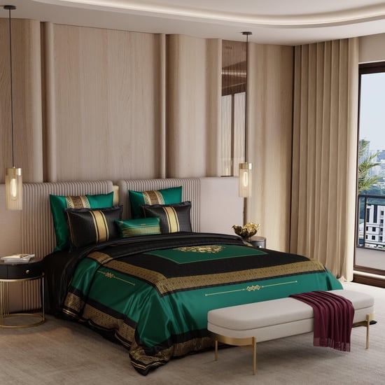 STOA PARIS Coronation Satin 7Pcs Double Bed-In-A-Bag Set