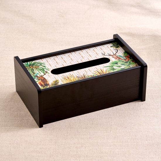 Oakland Safari Wooden Printed Tissue Holder - 23x14x9cm
