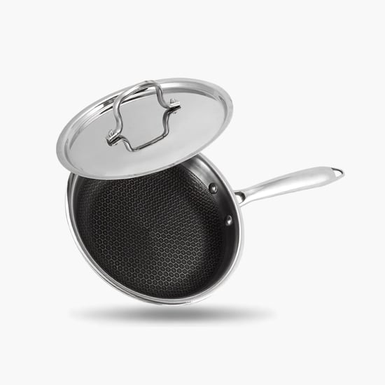 STOREHAUS Triply Stainless Steel Non Stick Frying Pan with Lid - 1.6L