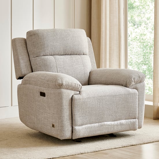 Lambert Fabric 1-Seater Electric Rocking Recliner - Beige