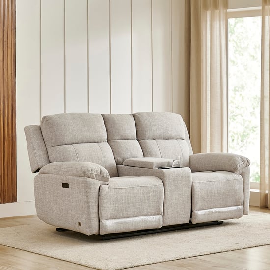 Lambert Fabric 2-Seater Electric Recliner - Beige