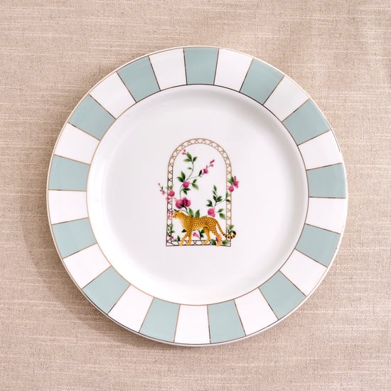 India Inspired Bone China Printed Dinner Plate - 28cm