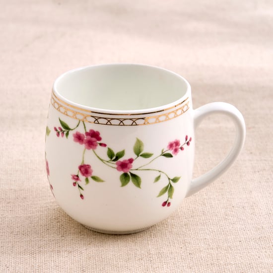 India Inspired Bone China Floral Print Mug - 220ml