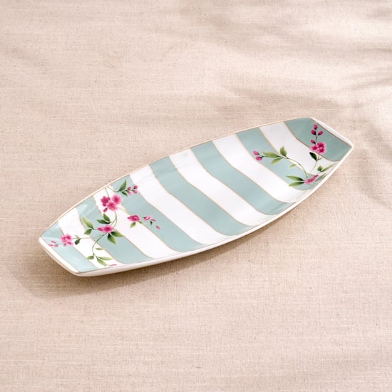 India Inspired Bone China Floral Print Serving Platter
