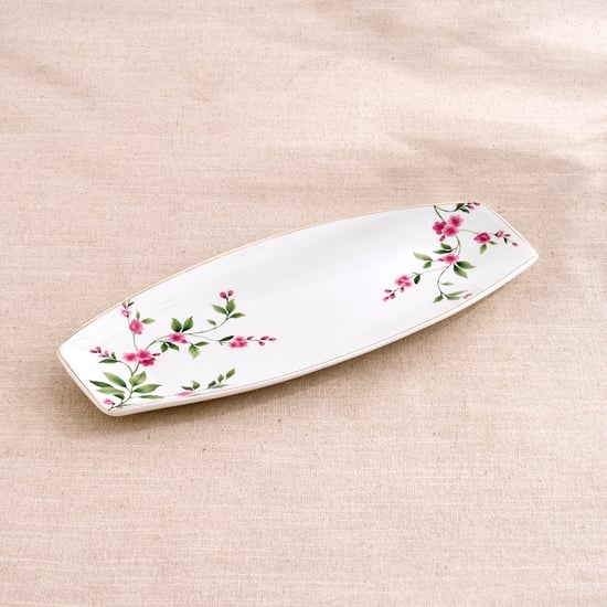 India Inspired Bone China Floral Print Serving Platter - Small