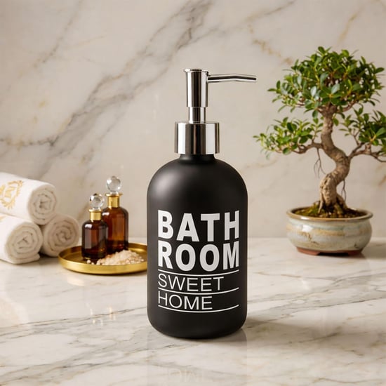 LUXE HOME Glass Printed Multi-Purpose Pump Dispenser - 250ml
