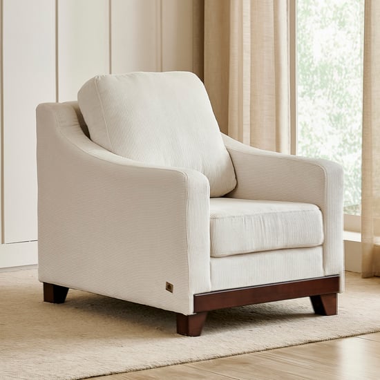 Helios Lumino Fabric 1-Seater Sofa - Ivory