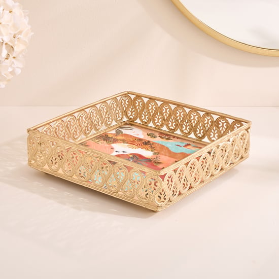 Corsica Hina Metal Printed Decorative Tray
