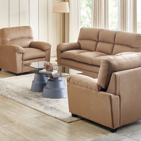 Mojo NXT Velvet 3+1+1 Seater Sofa Set - Brown